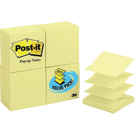 Post-It Note, Popup, 3X3, 24Pk, Canary Pk MMMR33024VAD